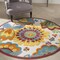 Homeroots 5 ft. Round Yellow & Ivory Indoor & Outdoor Area Rug 385123 - alternate 3